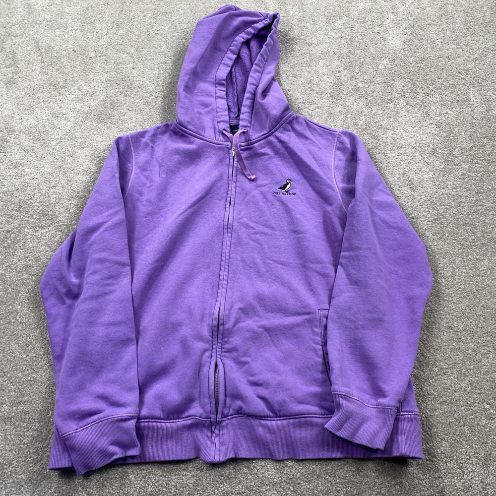 Gear For Sports Zip Hoodie Womens XL Purple Bar Harbor Puffin Embroidered Fleece